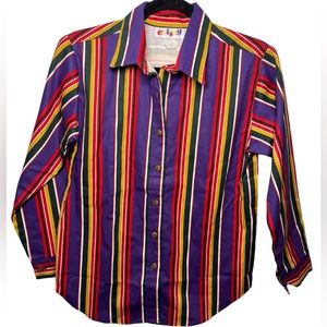 Vintage NWT crissy button up striped shirt size M / L made in the USA